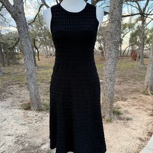 A.L.C. Black Textured Stretchy Midi Dress XS
